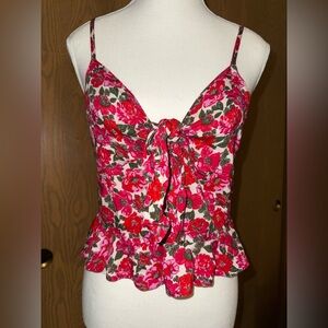 BP Floral Camisole in Pink and Red Floral Print